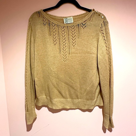 Vintage Sweaters - Billie joe vintage 60s tan sweater